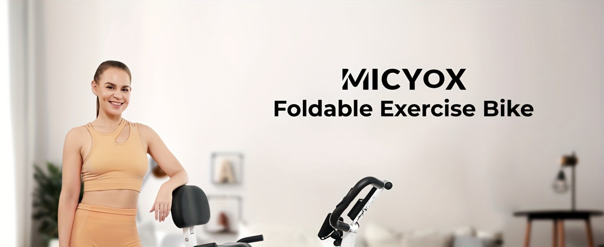 Bicicleta estática plegable de interior Micyox MX711 con asiento extragrande, 16 niveles de resistencia, pantalla, sensor de frecuencia cardíaca, equipo de fitness que ahorra espacio