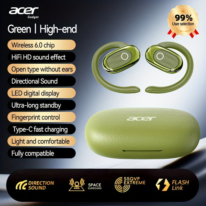 Auriculares Bluetooth Acer con gancho deportivo, sonido HiFi y baja latencia