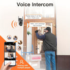 Cámara de seguridad multifuncional inalámbrica para exteriores con wifi, monitoreo de seguridad 2K de alta definición, lente dual, rotación automática, panorámica, inclinación, visión nocturna, detección de movimiento, llamada bidireccional, cámara de seg