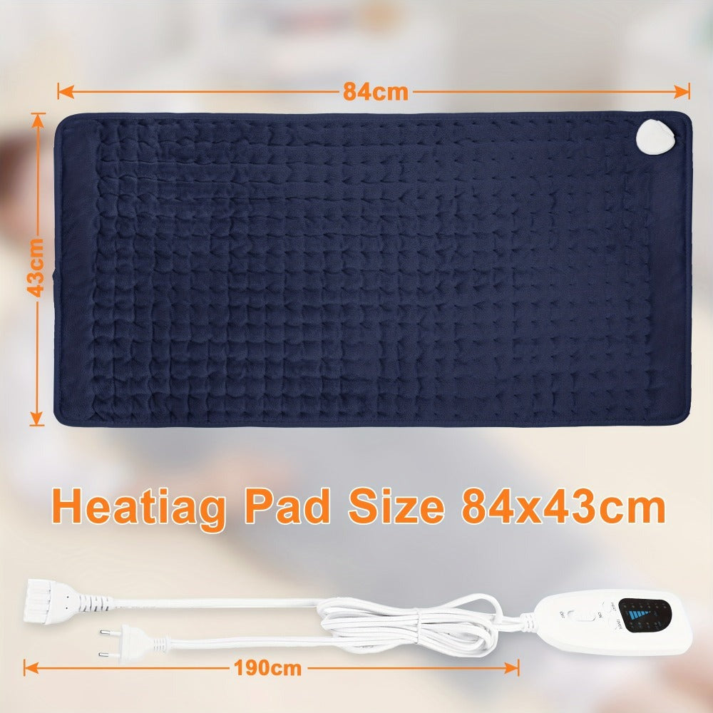 Almohadilla Térmica Extragrande - 6 Niveles de Calefacción, Hasta 140 °F, Apagado Automático a las 2 Horas, 84 cm x 43 cm x 60 cm x 30 cm, Portátil - Franela Suave, Lavable a Máquina, Almohadillas Térmicas para Cuello, Hombros, Rodillas, Piernas, Regalo p