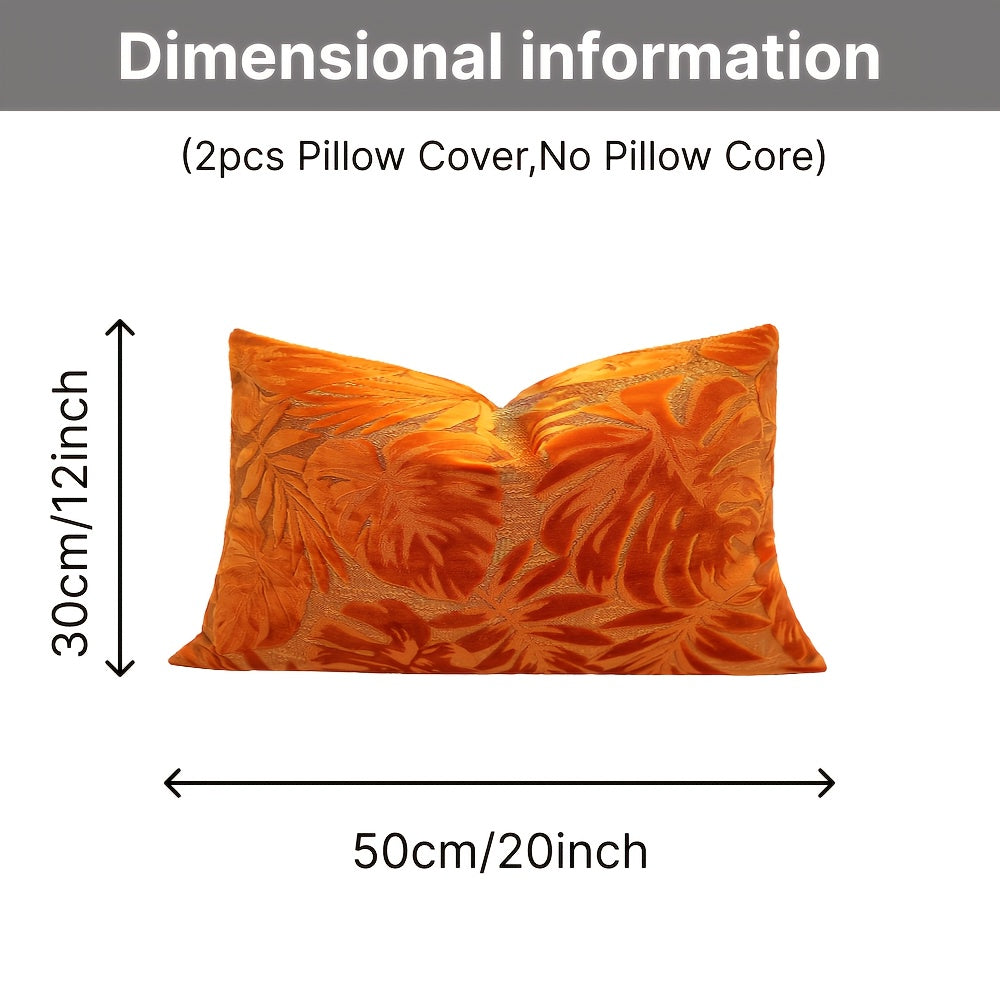 Juego de 2 fundas de almohada de terciopelo grueso, funda de cojín decorativa para sofá con plantas tropicales, funda de almohada suave y cómoda, varios colores disponibles, 45.72x45.72cm, 50.8x50.8cm, apta para sala de estar, sofá, dormitorio (sin rellen