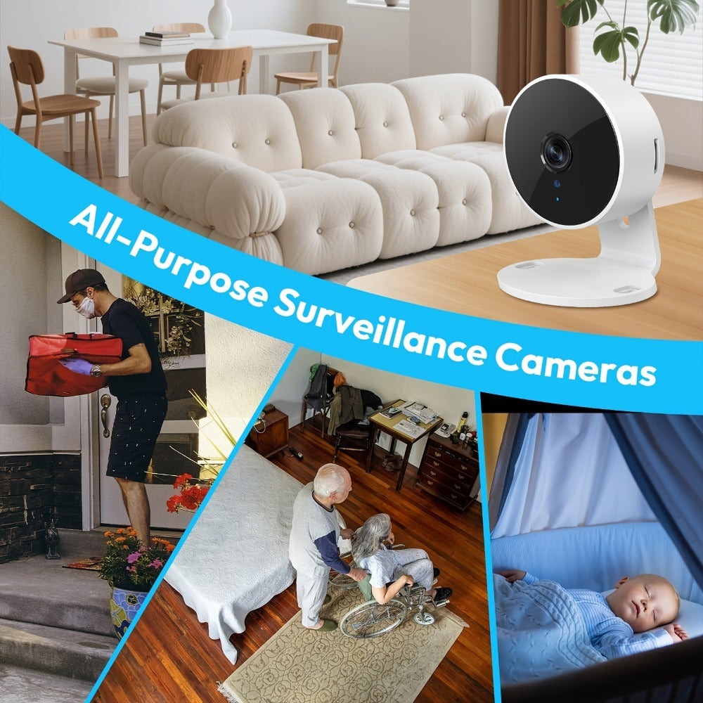 1pc Cámara de seguridad inalámbrica de 3MP para el hogar, sistema de vigilancia con edición nocturna, audio bidireccional y alertas de actividad para el monitoreo del hogar/bebé/mascota