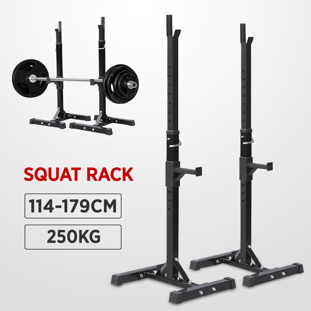 Costoffs Soporte Ajustable para Mancuernas, Estante para Barra, Rack de Levantamiento de Pesas de Metal con Capacidad de 250 kg, Soporte para Sentadillas