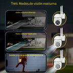 4 cámaras de seguridad inalámbricas Wifi 1080P HD con la APP Ease Life, para interior/exterior, visión nocturna a color, audio bidireccional, giro/inclinación/zoom de 360°, seguimiento y detección de movimiento para seguridad en el hogar, foco y sirena, a
