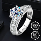 Anillo de moda exquisito para mujer de plata de ley 925, peso total del producto (3.94 g), elegante y a la moda, engastado con brillantes piedras de moissanita. Un anillo de joyería de alta calidad para mujer con apariencia excelente, adecuado para viajes