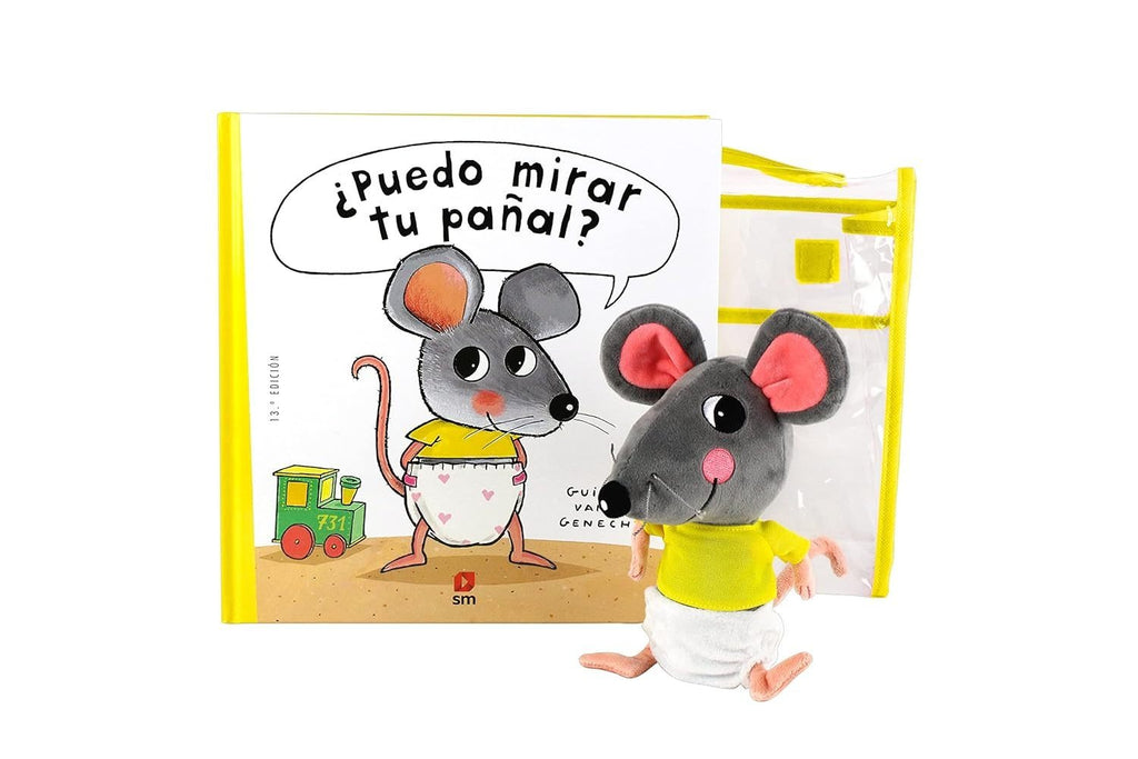 Pack ¿Puedo mirar tu pañal? con muñeco (Ratón fisgón)