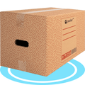 Caja Cartón para Mudanzas y Almacenaje Ultra Resistentes con Asas, Fabricadas en Cartón Duro, Ideal para Mudanzas o Almacenaje de Libros y Ropa, Transporte Cómodo y Seguro gracias a las Asas Laterales - packer PRO