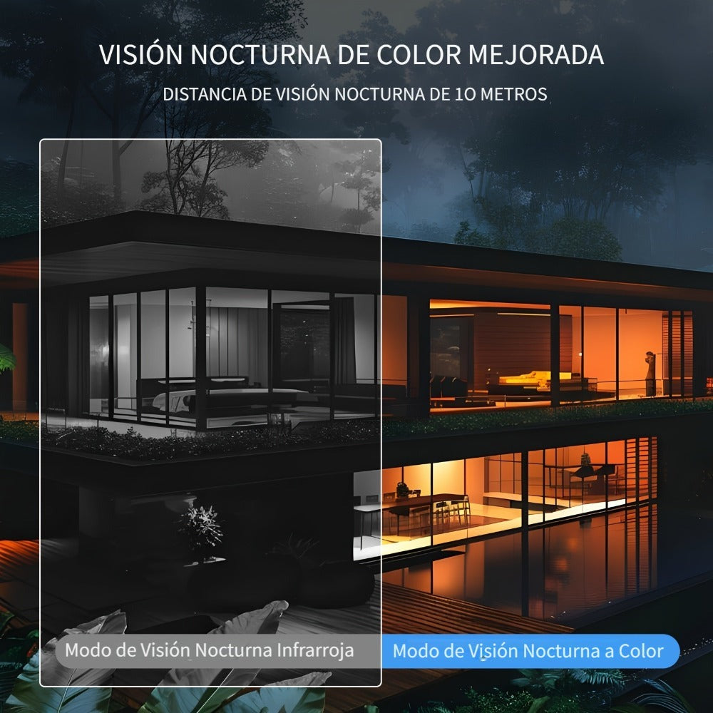 Cámara de seguridad PTZ Wifi para exteriores Laxihub, seguimiento automático, cámara de vigilancia CCTV con audio, visión nocturna a color, detección humana con IA, audio bidireccional, cámara de seguridad inalámbrica de 2.4Ghz, cámaras de seguridad para