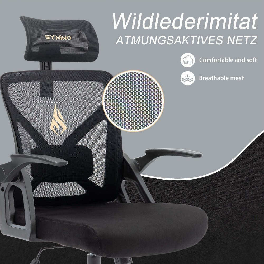 Silla de Oficina Ergonómica, Silla de Escritorio para el Hogar, Silla de Malla de Respaldo Alto con Profundidad de Asiento Ajustable, Silla de Computadora con Soporte Lumbar