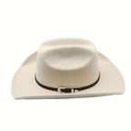 Sombrero Vaquero Unisex: Sombrero de Fieltro de Ala Ancha Clásico para Exteriores con Hebilla - Unisex
