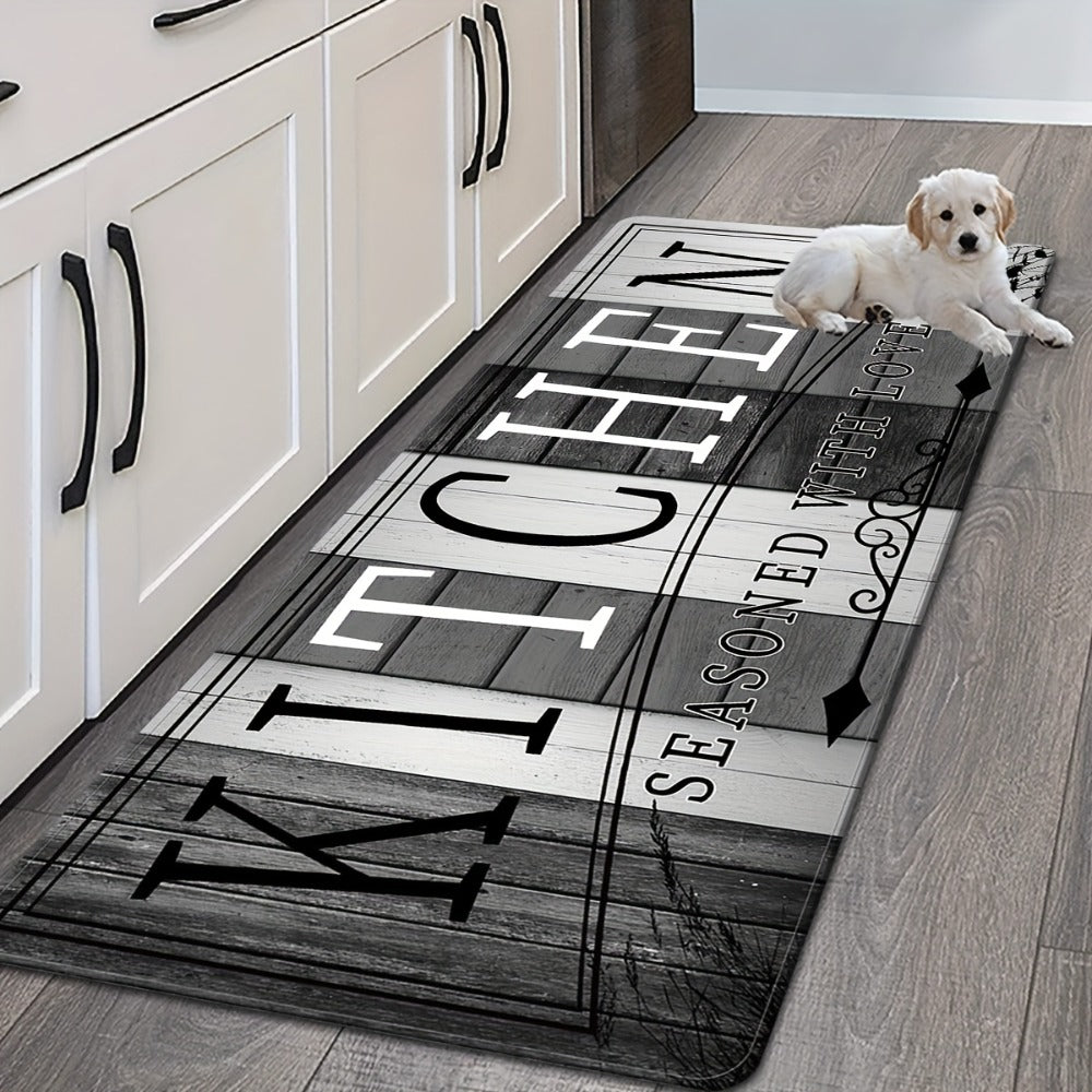 1 alfombra de cocina antideslizante premium - Alfombra de piso de poliéster duradera para cocina - Alfombra de pasillo, baño y cocina lavable y fácil de limpiar, accesorios de cocina - Decoración del hogar