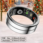 Anillo Inteligente GWENLANDFashion - Conexión Inalámbrica, Gestión de Fitness y Sueño, Capacidad de Batería 15mAh (Talla 8) / 18mAh (Talla 9-13), Fotografía de Ondas, Múltiples Modos Deportivos, Material de Acero Inoxidable - Ideal para la Vida Diaria, Fi