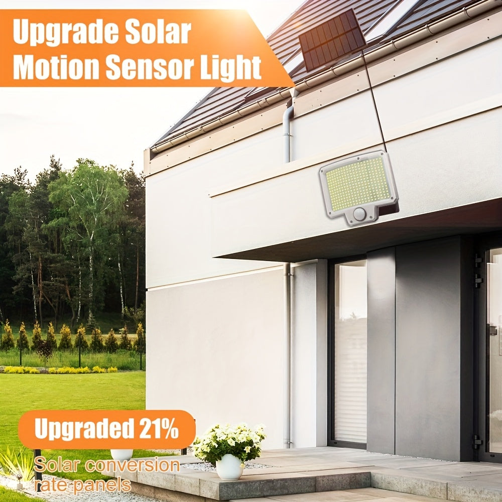Luz solar LED con sensor de movimiento 4 piezas | Para jardín, patio, garaje y seguridad exterior