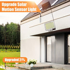 Luz solar LED con sensor de movimiento 4 piezas | Para jardín, patio, garaje y seguridad exterior