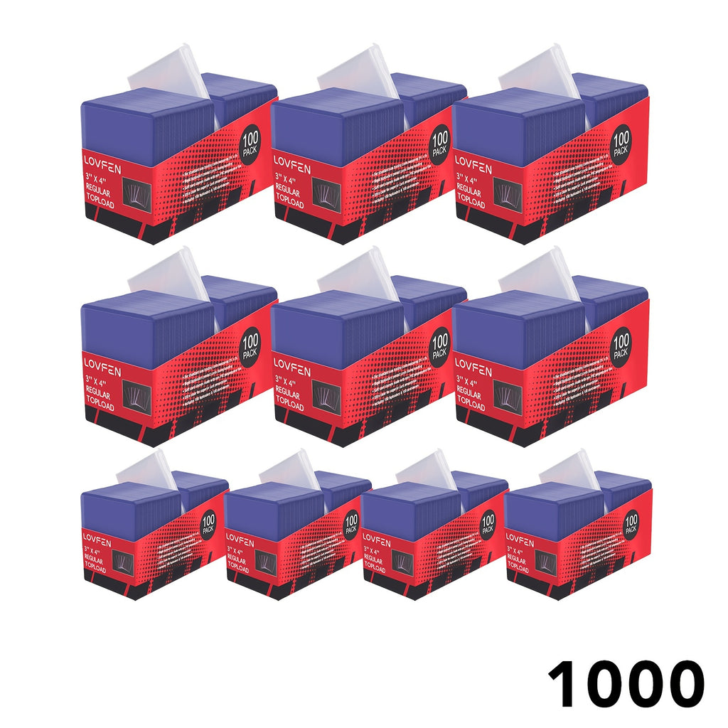 2000 Fundas de Carga Superior para Tarjetas, LOVFEN Protectores de Tarjetas de Béisbol de Plástico Duro de 7.62cm X 10.16cm, Portatarjetas de Carga Superior Premium para Tarjetas Deportivas de Fútbol (1000 Fundas de Carga Superior + 1000 Fundas Penny)
