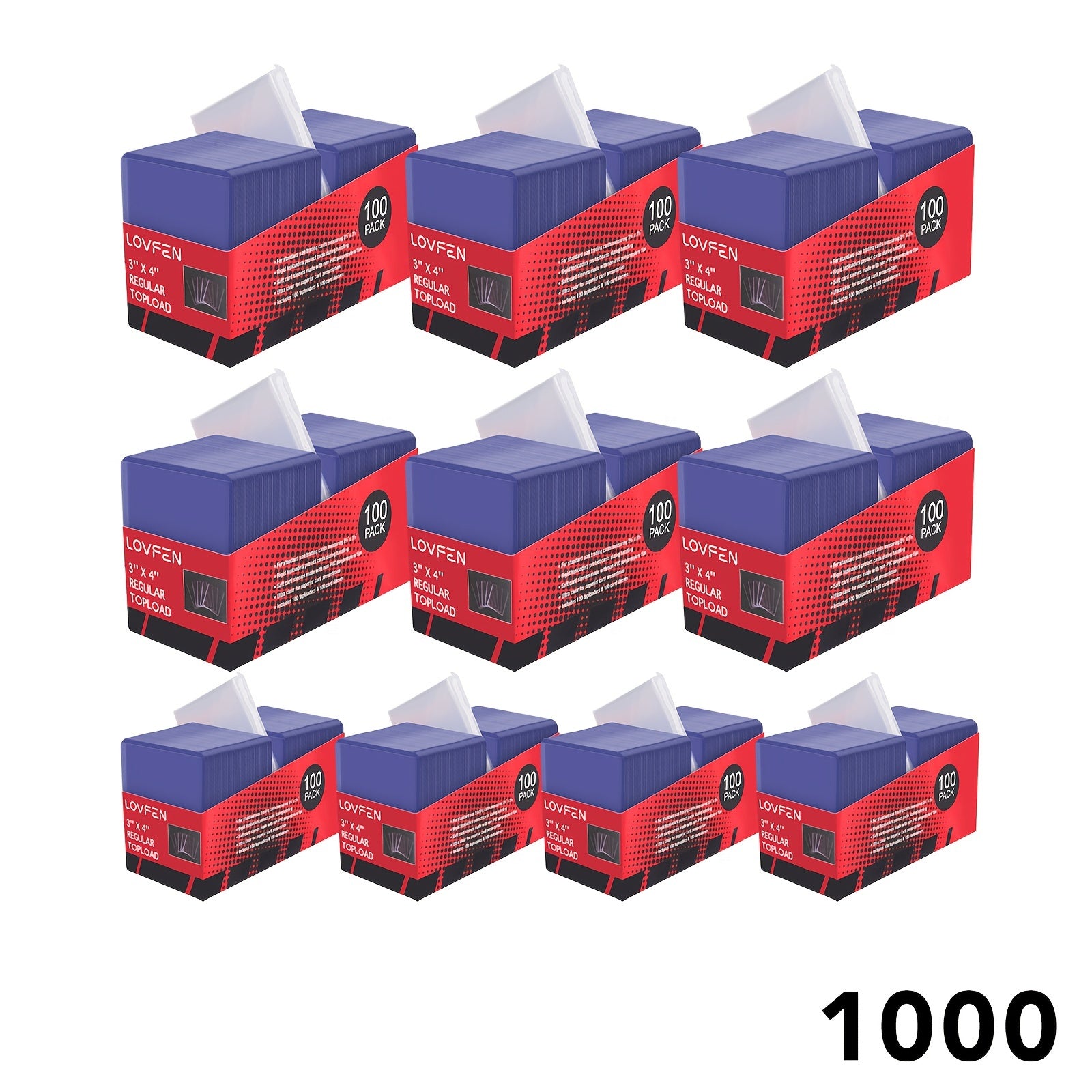 2000 Fundas de Carga Superior para Tarjetas, LOVFEN Protectores de Tarjetas de Béisbol de Plástico Duro de 7.62cm X 10.16cm, Portatarjetas de Carga Superior Premium para Tarjetas Deportivas de Fútbol (1000 Fundas de Carga Superior + 1000 Fundas Penny)