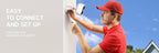 Cámara de seguridad inalámbrica para exteriores con energía solar Laxihub, resolución de video de 3MP, cámara CCTV alimentada por batería para seguridad en el hogar, alimentada por batería sin cables con energía solar, detección de movimiento con IA, foco