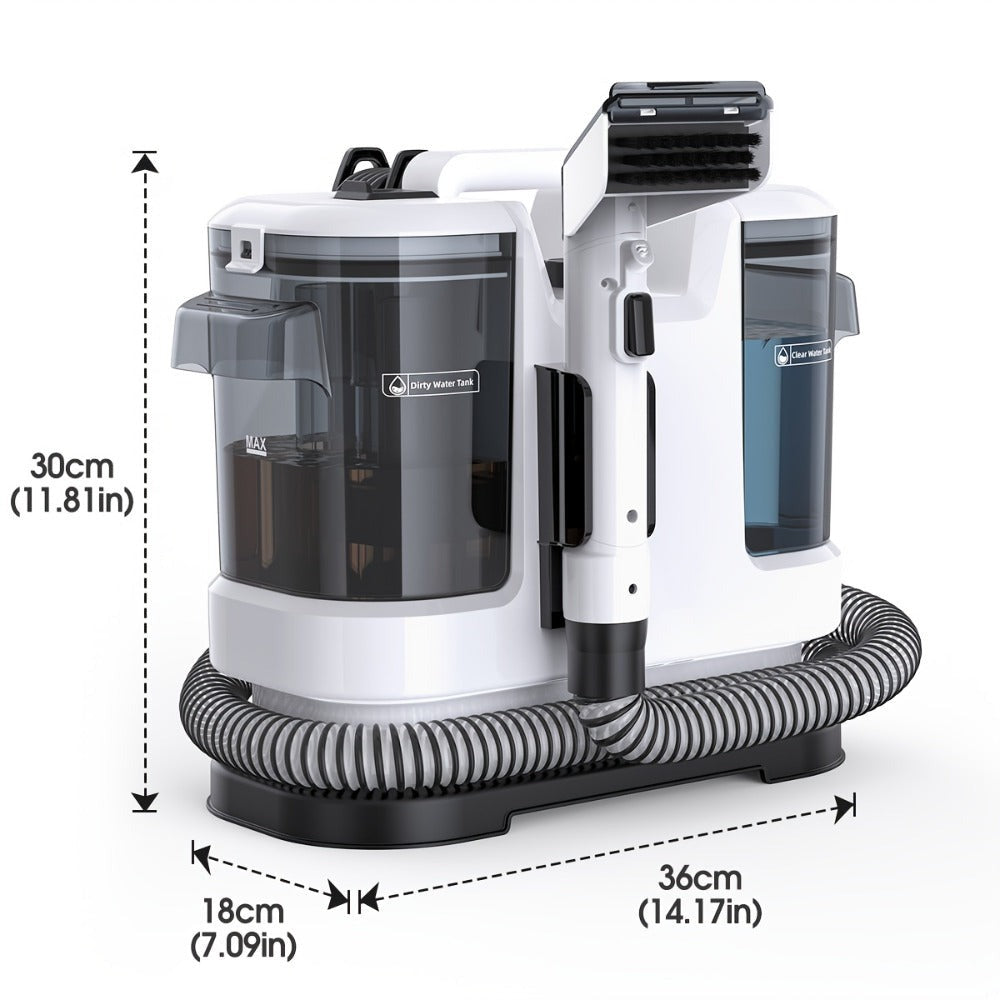 Lubluelu 16500Pa Máquina de limpieza de manchas de alto rendimiento, Limpiador de manchas de fuerte succión, Dispositivo de limpieza de telas con tanque de agua dual, Incluye 3 aditivos, Removedor de manchas no tóxico para alfombras, desorden de mascotas,