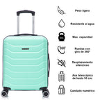 Juego de 3 Maletas 55x40x20cm ABS+Policarbonato | Maleta Mediana Expandible 66x45x27.50 - 30cm Extendido - 23kg | Neceser 29cm | Semirrígida trolley 4 ruedas giratorios a 360º cierre numérico - Negro/AzulMarino/RosaDorado/Turquesa/Menta/Verde/Amarillo/Ros