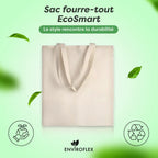 Bolsas de tela Enviroflex de 38 x 42 cm (paquete de 25/100), 100 % algodón natural, reutilizables, con asas largas.