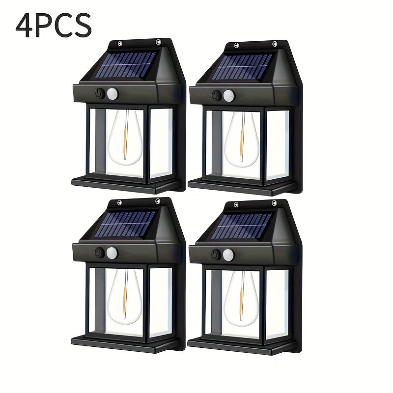 Lámparas solares de pared con sensor de movimiento 8pcs | Calles, patios y áreas exteriores