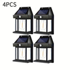 Lámparas solares de pared con sensor de movimiento 8pcs | Calles, patios y áreas exteriores