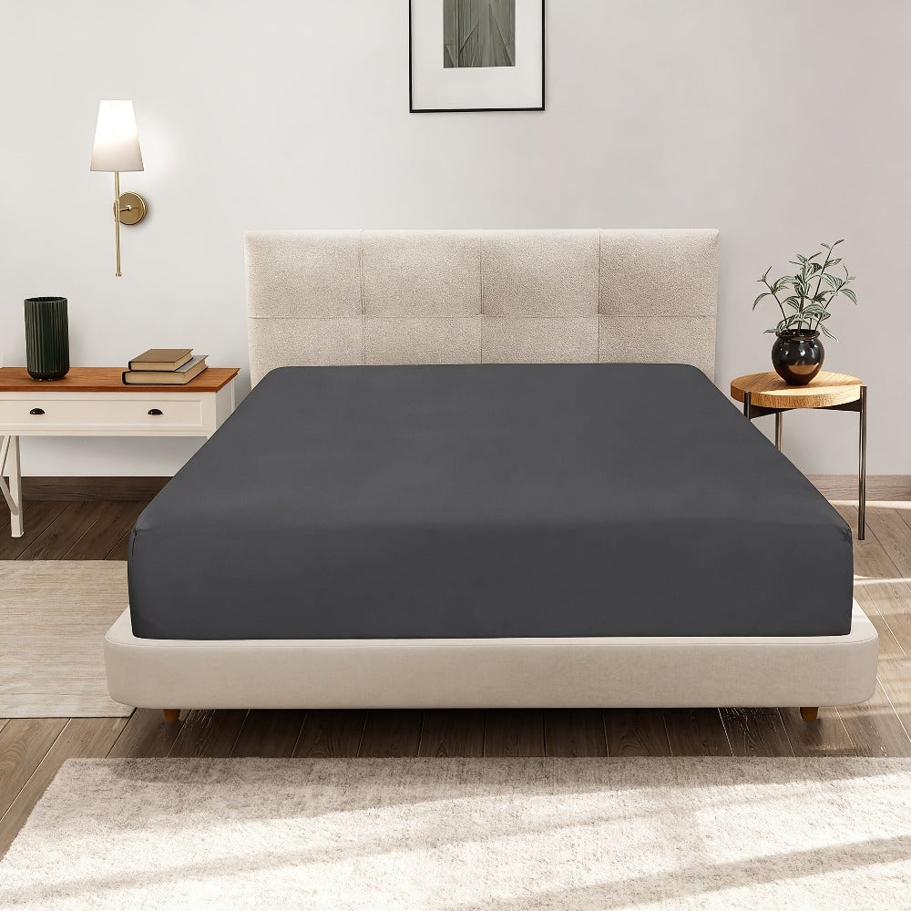 1 Sábana Ajustable de Bambú y Algodón, Sábana Ajustable para Niños, Cubre Colchón Suave, Sábana Transpirable para Todas las Estaciones, Ropa de Cama Lavable a Máquina para Dormitorio, Habitación de Invitados y Escuela, Color Aleatorio