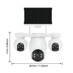 Cámara de seguridad exterior de 8MP con sistema PTZ de triple lente, /inclinación de 355°, detección humana PIR, audio bidireccional, visión nocturna a todo color, cámara WiFi adecuada para vigilancia empresarial, aplicación y notificaciones de alarma