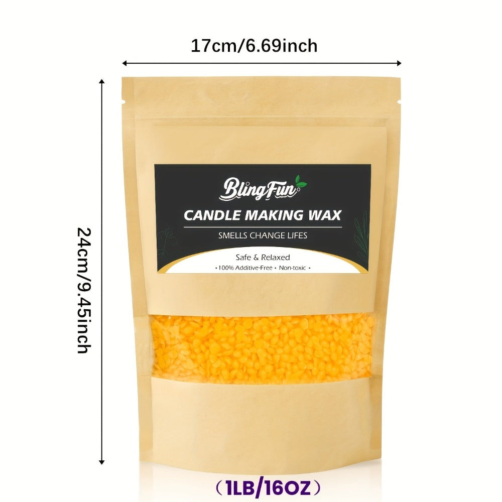 Blingfun Kit para Hacer Velas de Soja (113.4g/453.59g/907.18g/907.18g Plus), Suministros Completos para Velas con Cera de Soja, Mechas, Soportes de Mecha, Adhesivos para Mecha y Jarra para Fundir, Ideal para Velas Aromáticas y Manualidades Decorativas Nav