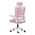 Silla de Oficina, para Gaming, Escritorio Ergonmica con Reposacabezas, Ajustable y con Soporte Lumbar Respaldo de Malla Transpirable Reposabrazos Abatibles de 90 Giratoria 360 (SF168-001)