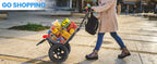 Remolque de carga para bicicleta, remolque 2 en 1 para bicicleta, carrito de compras, carretilla, marco de acero de aleación, ligero y plegable con neumáticos de aire de 30 cm, capacidad de carga de 20 kg