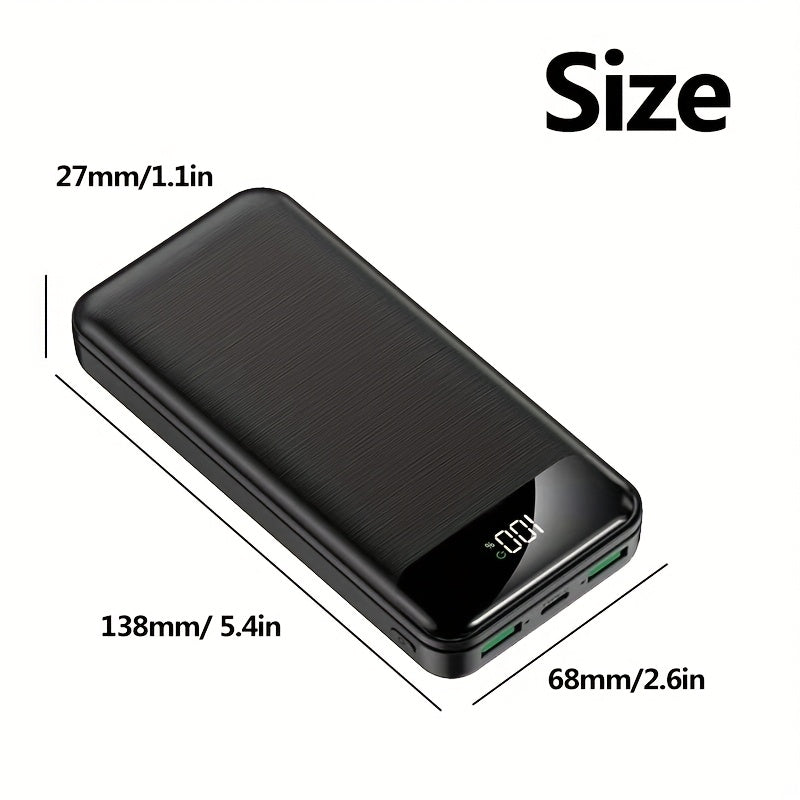 Batería externa | Batería portátil de gran capacidad 50000mAh con carga rápida PD22.5W, doble puerto USB de salida/pantalla LED de energía