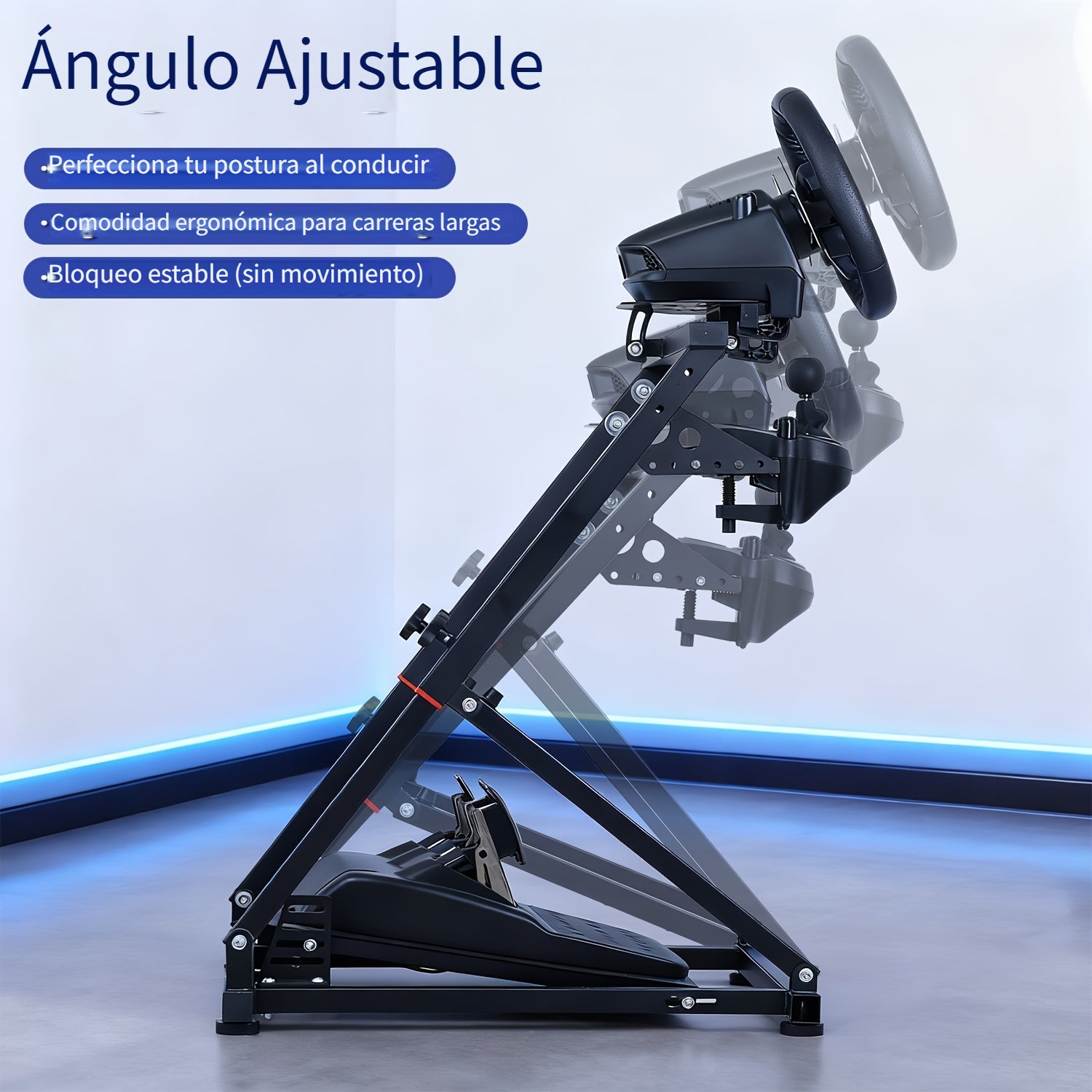 Soportes para volante de carreras | Soporte Plegable para Volante de Carreras Simulador de Volante Estructura Triangular Soporte para Logitech