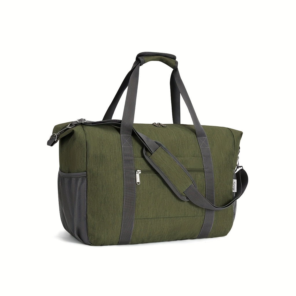 Bolso de mano plegable y ligero de 30L, aprobado por aerolíneas, 18x14x8 pulgadas, compatible con TSA, con bolsillo húmedo, para viajes nocturnos y gimnasio (esencial de viaje unisex 2026)