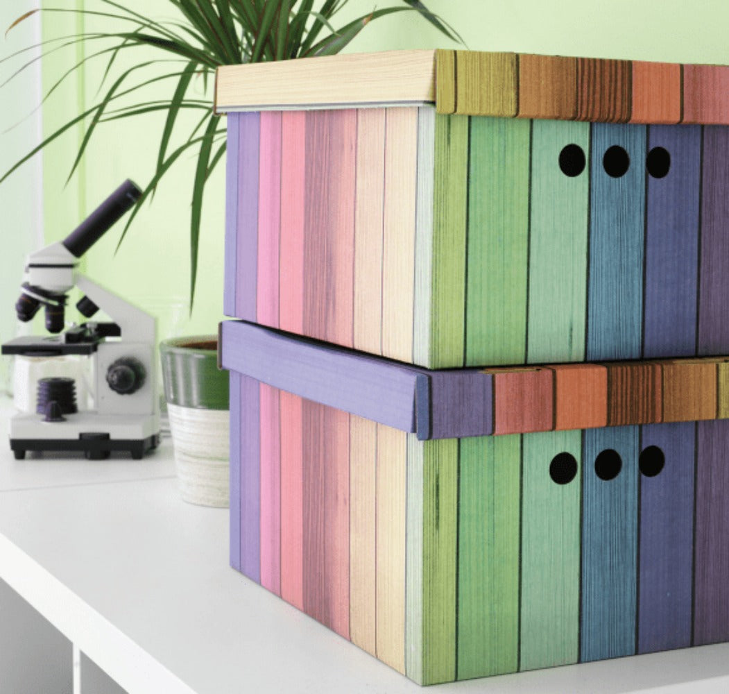Caja de almacenamiento decorativa de cartón, 1 pieza, con estampado, para ropa, artículos pequeños, documentos, ideal para hogar, oficina o armario, dimensiones: 35x26.3x18.6 cm
