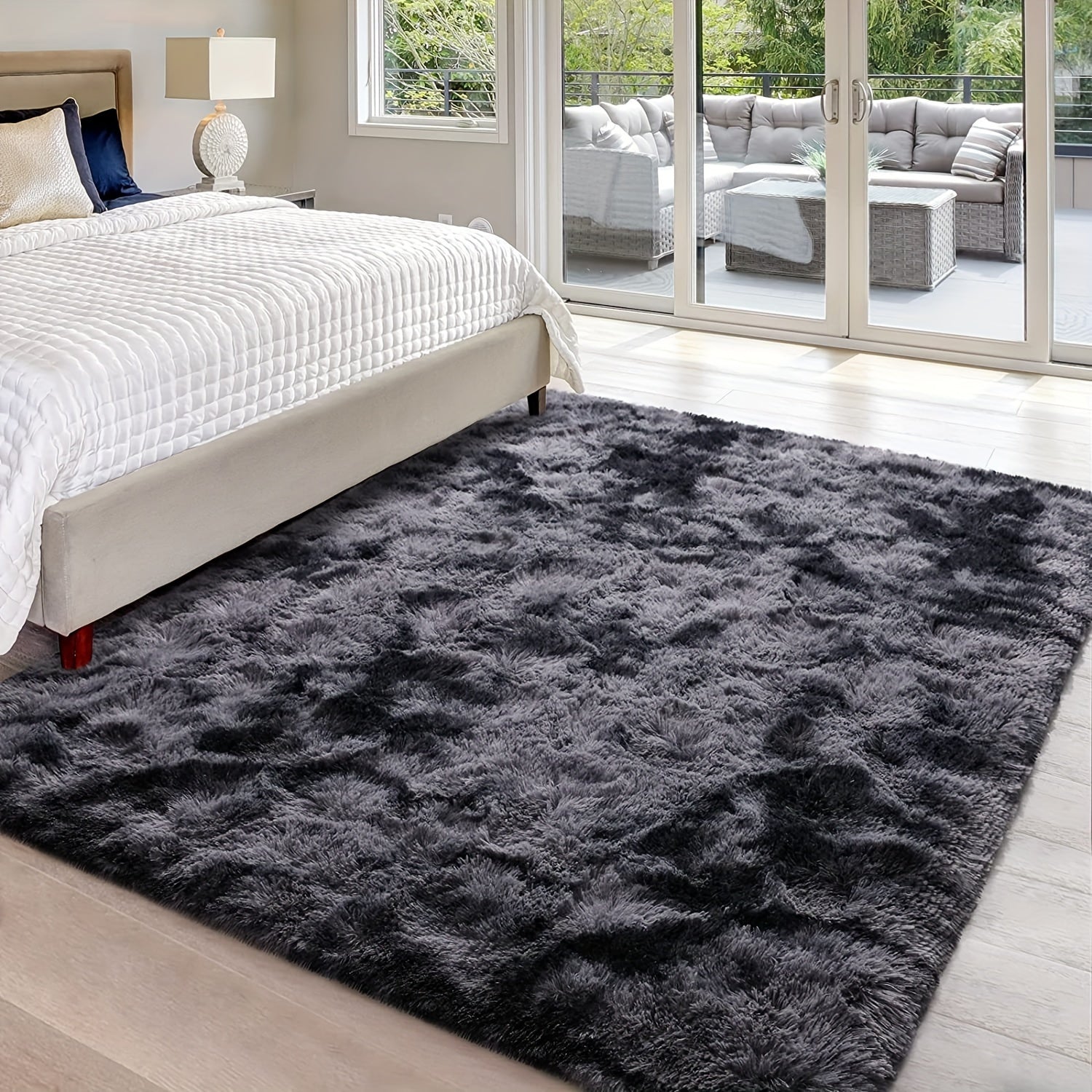 1 alfombra suave de felpa, alfombra de felpa antideslizante, alfombra suave de felpa para mesita de noche, alfombra tie-dye para sala de estar, decoración del hogar, alfombra para dormir mascotas, alfombra para dormitorio y sala de estar, decoración de la
