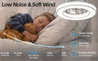 Ventilador de techo con luz de 41.5 cm, ventiladores de techo silenciosos de 25 W, regulable 3000K-6500K-RGB, 6 velocidades de viento con control remoto, temporizador, memoria de luz, ventilador reversible