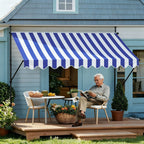 Funda para toldo de balcón con abrazadera, cubierta para toldo de balcón con manivela, sin perforación, altura ajustable para balcón y jardín
