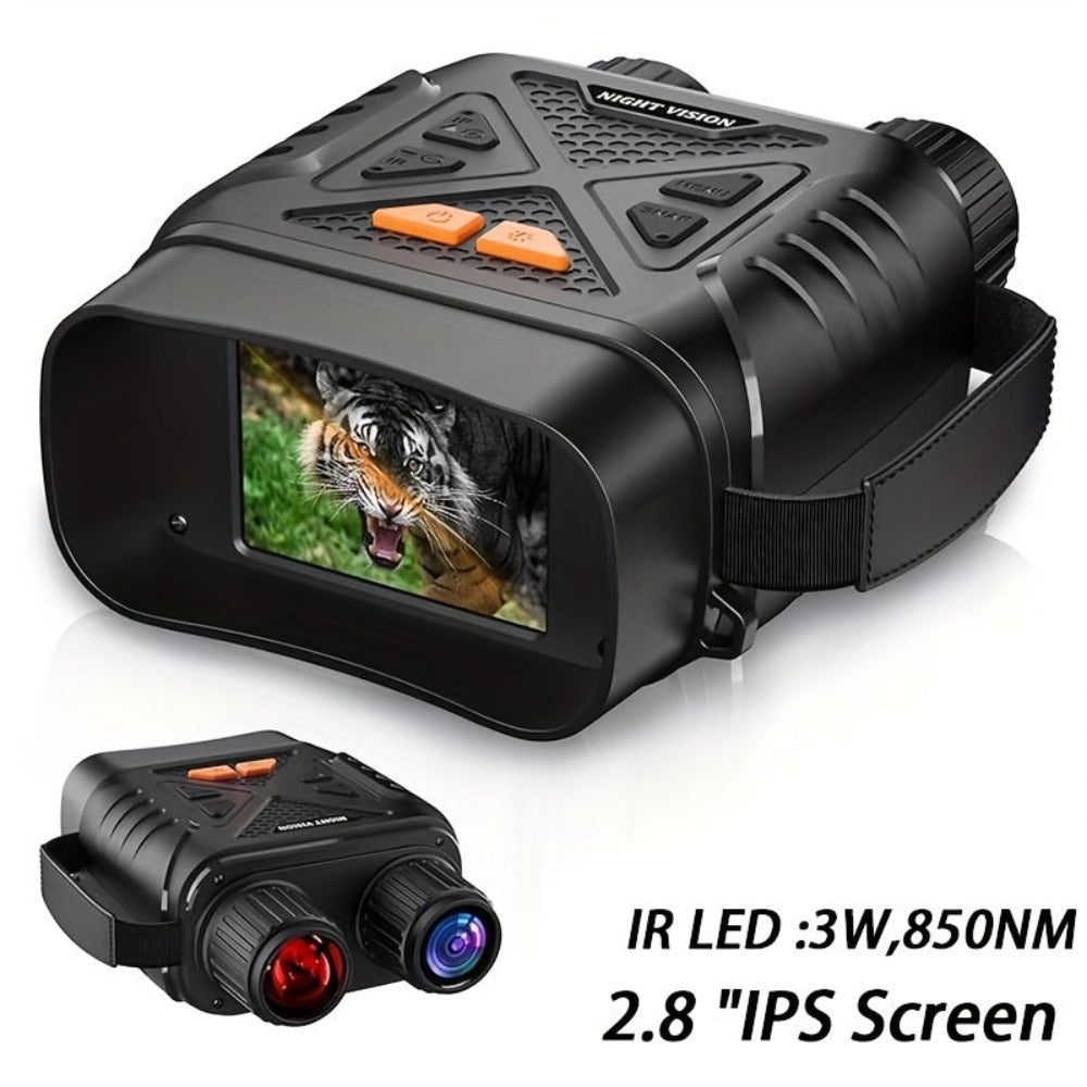 Binoculares Digitales de Visión Nocturna HD con Pantalla de 2.8" - 10x Digital, 800m de Uso Diurno y Nocturno en Completa Oscuridad, Alimentación por USB, Visor Infrarrojo de Visión Nocturna, Ajuste Infrarrojo de 7 Velocidades, para Caza, Exploración al A