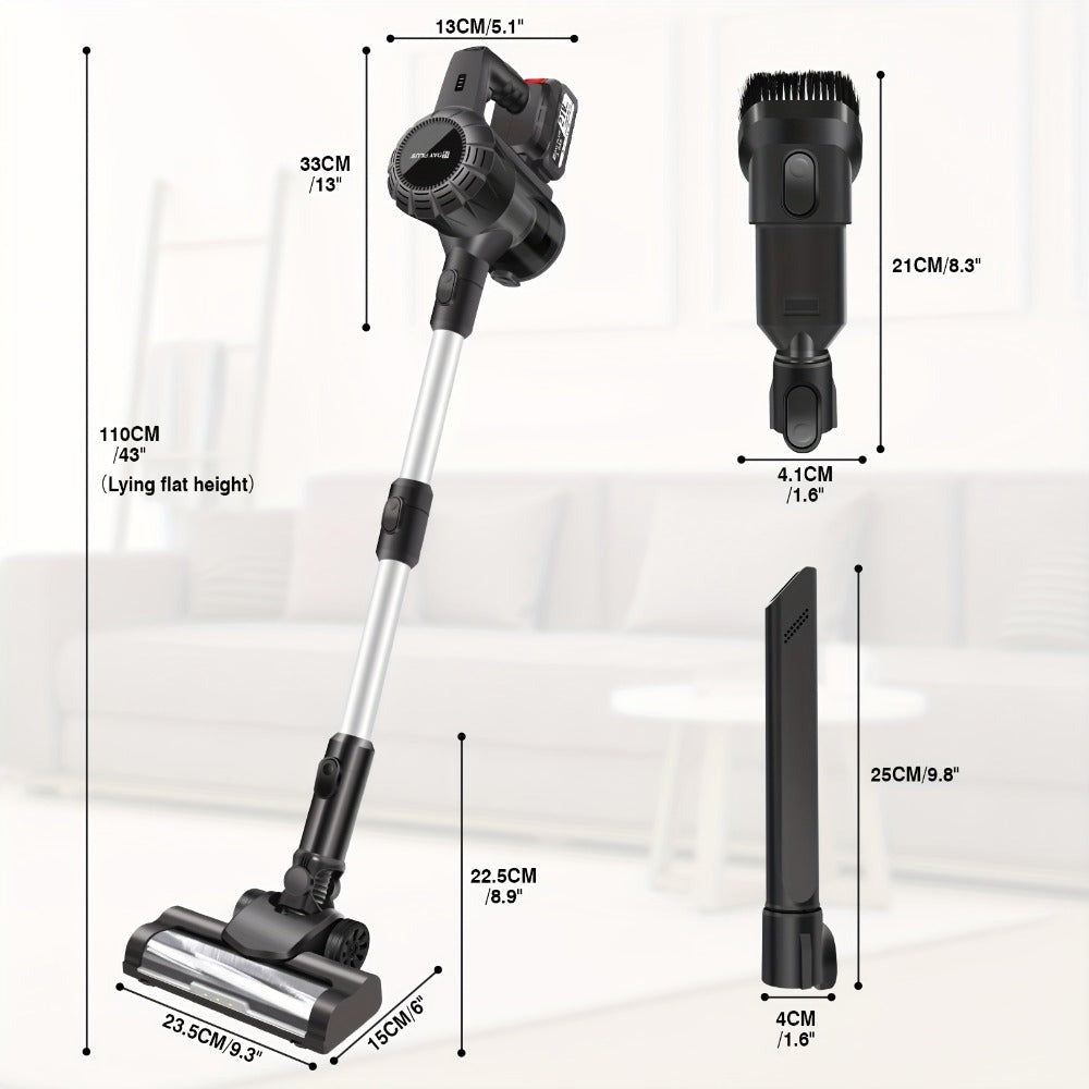 Aspiradora de Mano Inalámbrica 45KPa con Base Autónoma, Limpieza Multisuperficie 6 en 1, Autonomía de 20/60 Min, Ligera 2.72KG,  180° y LED//Aspirador de Pelo, Batería Extraíble - Para Hogar, Pelo de Mascotas, Suelos Duros