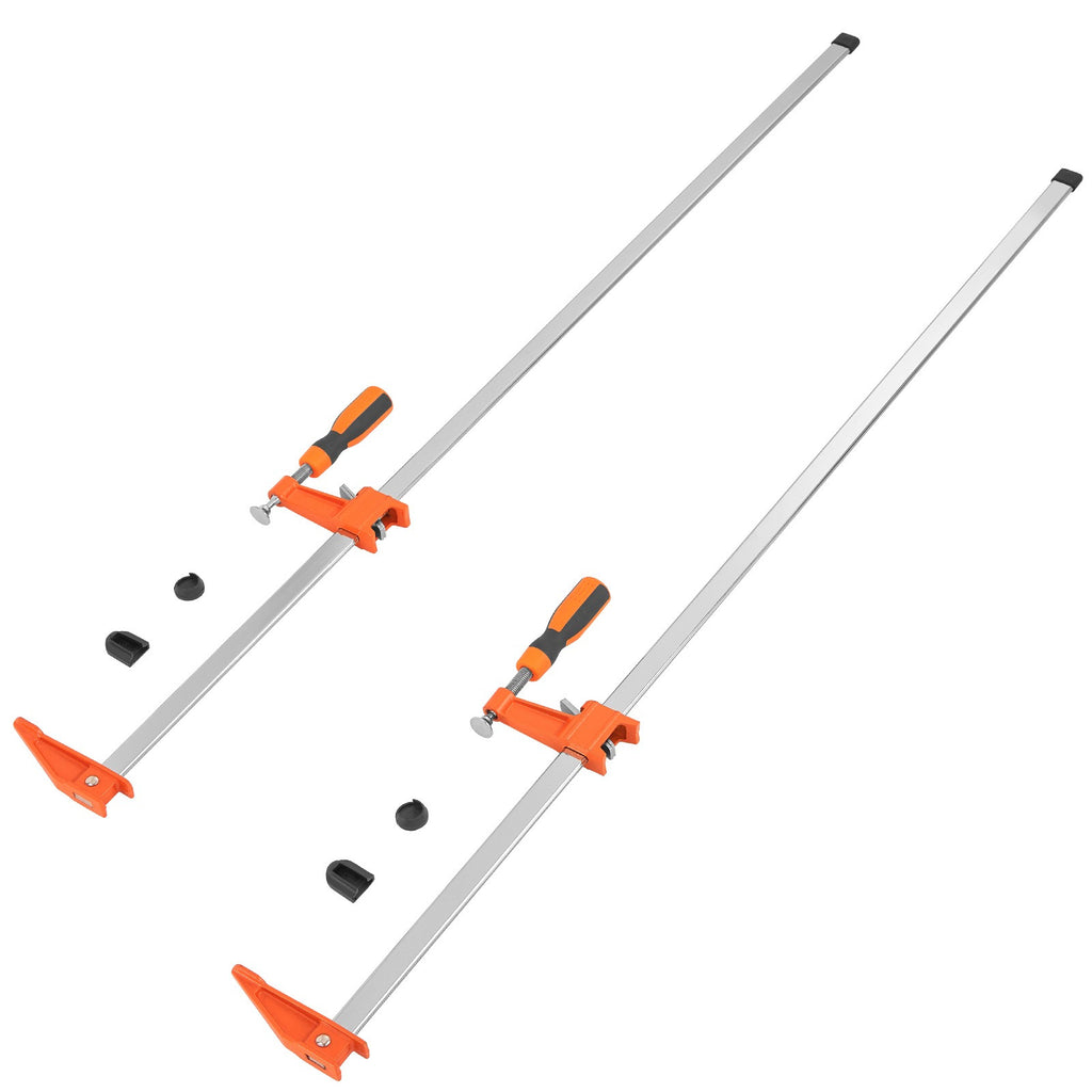 Abrazaderas de barra VEVOR para carpintería, paquete de 2 abrazaderas/espaciadoras de 36" de largo, abrazadera F de cambio rápido con límite de carga de 600 libras, profundidad de garganta de 2.5", hierro fundido y acero al carbono, abrazaderas de madera
