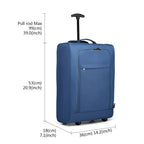 Maleta de cabina ligera tipo trolley, equipaje de mano, maleta blanda, maleta pequeña para equipaje de mano de avión para Lufthansa, Eurowings, Ryanair, maleta con ruedas tipo trolley de tela, 53 x 36 x 18 cm, azul, regalo de vuelta al cole y de vacacione