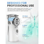 Nebulizador de malla portátil para uso doméstico, nebulizador de mano ultrasilencioso, dispositivo de terapia de aerosol de niebla fina, doble fuente de alimentación (batería y USB, baterías no incluidas), vaso para medicamentos de 8 cc, 2 mascarillas (gr