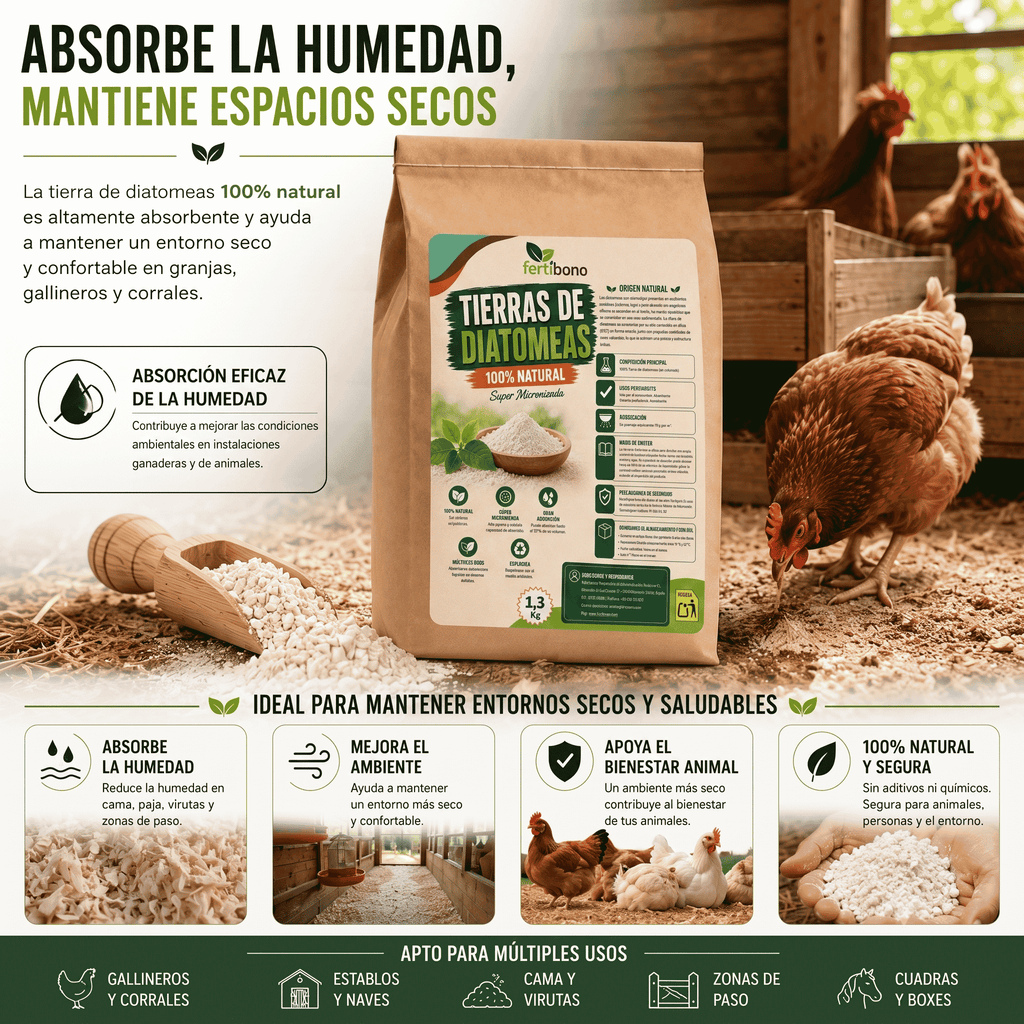 Tierra de Diatomeas Premium – 100% Natural | Polvo Ultrafino 1,3 kg |Múltiples Aplicaciones | Alta Pureza Super Blanca | Vegano y Seguro