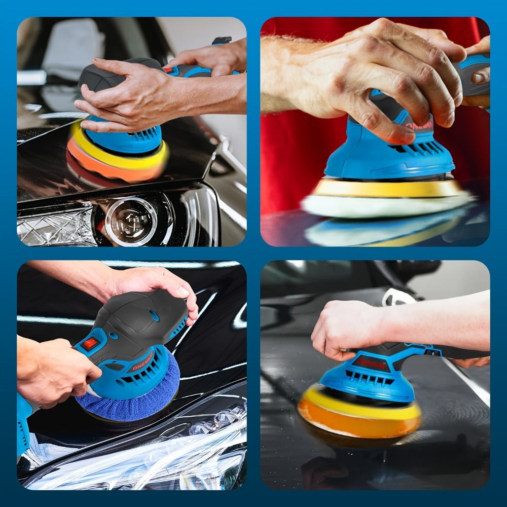 Pulidora de 21V, Disco de Lijado de 150mm para Detallado Automotriz con Funciones de Pulido y Encerado, 2500-7000 RPM, Herramienta Eléctrica para Autos y Muebles, Limpieza de Paredes y Baños, Compatible con Batería Yofidra