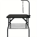 Mesa de peluquería ajustable en altura para perros y gatos, con hebilla y diseño plegable