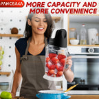 PANCERKA 1500ML Procesador de Alimentos Eléctrico con Picadora de Carne, Picadora, Batidora de Huevos y 6 Cuchillas, para Carne, Batidos, Verduras, Puré, Frutas, Ajo, Grande/Pequeño