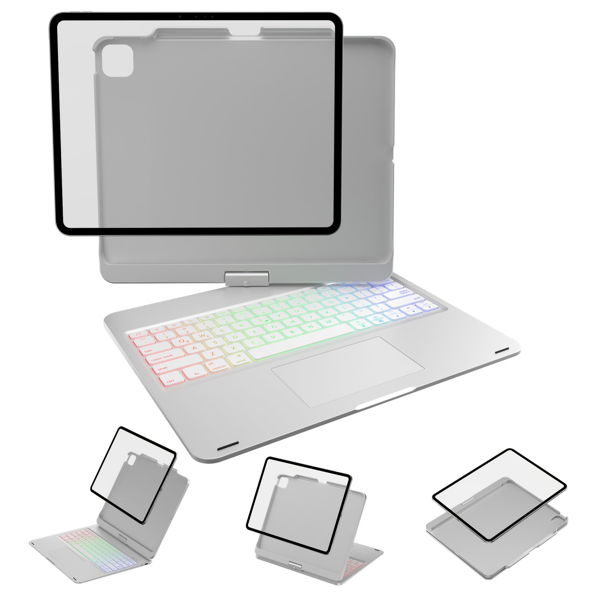 Funda con teclado giratorio para iPad para escritura, estudio y trabajo móvil