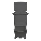 Papelera de reciclaje de clasificación selectiva con pedal. ruedas y asa de doble 38/42L