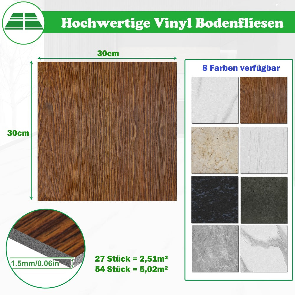 Baldosas de PVC autoadhesivas antideslizantes 30 cm | Salón, cocina y baño